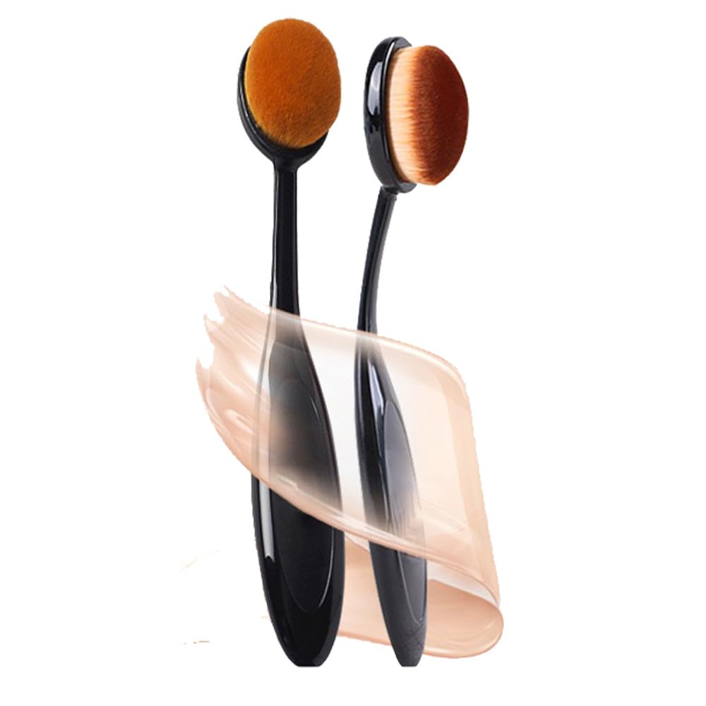 QUEMISS 2 Pc Foundation Brush Type Kabuki Makeup Brushes Cosmetics Face Foundation Blending Foundation Makeup Brush Beauty Tool