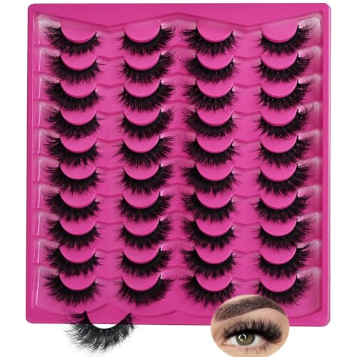 20 Pairs Faux Mink Lashes - 3D Voluminous Eyelashes by INSPEAUTY