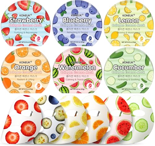 18 Pack Colorful Fruit Facial Masks Set for Skincare & Spa Gifts
