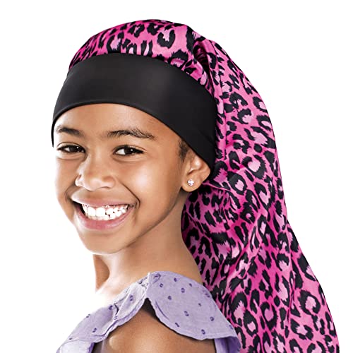 Red by Kiss Kids Satin Braid Bonnet - Comfy Wide Band for Long Hair