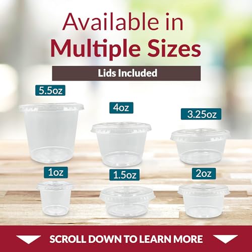 Reli. 5.5 oz Disposable Condiment Containers with Lids - 100 Sets