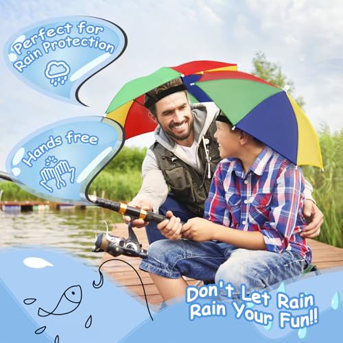 Arcimatto 4 Pack Umbrella Hats - Hands-Free Sun & Rain Protection
