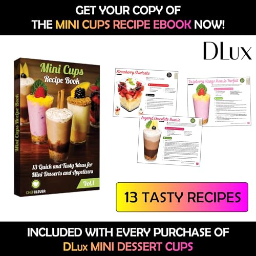 50 Clear Plastic Mini Dessert Cups with Spoons - 2oz Parfait Bowls