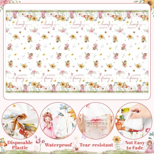 Fairy Birthday Tablecloths - 3 Pack Floral Party Covers