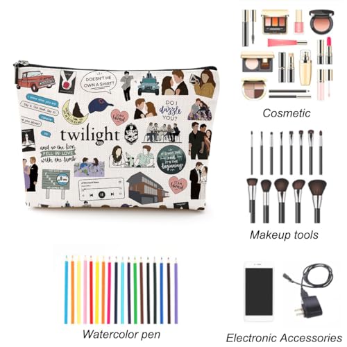 Twilight Movie Inspired Cosmetic Bag - Small Makeup Organizer with Zipper for Fans & Gifts