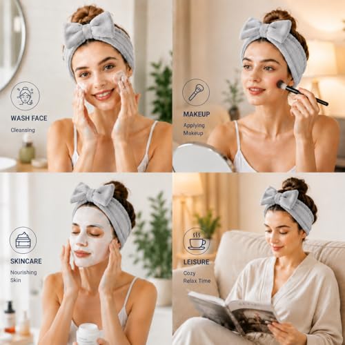 Phloeva Grey Microfiber Double-Layer Hair Towel - Thick & Quick Dry Turban for Women
