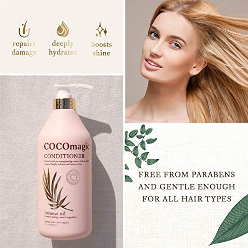 Cocomagic Coconut Oil & Botanical Hair Conditioner 32oz - Hydrating & Restorative, Paraben-Free for All Hair Types