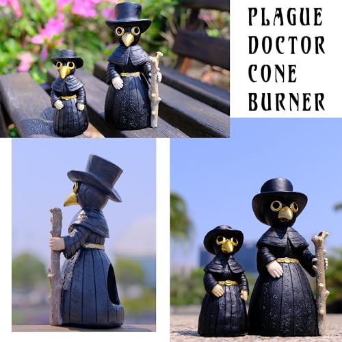 Plague Doctor Incense Holder - Handmade Cone Burner for Stress Relief