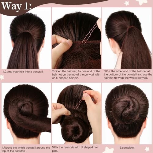 Fandamei Kids Hair Net Set - 20 Invisible Nets & 40 U Pins