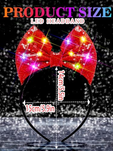 Urieo Red Bow Headband - Festival & Holiday Hair Accessories for Women