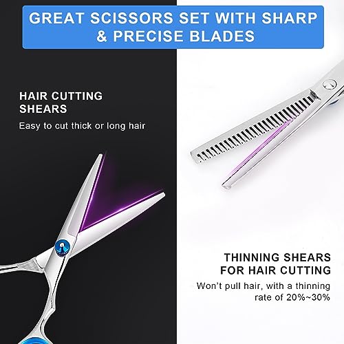6.5in Stainless Steel Hair Cutting Scissors Set - Ergonomic & Sharp