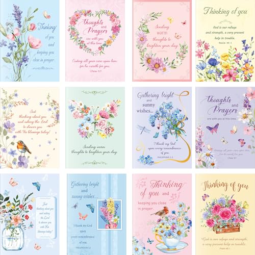 Motiskyy 24 Pack Religious Thinking of You Cards with Envelopes