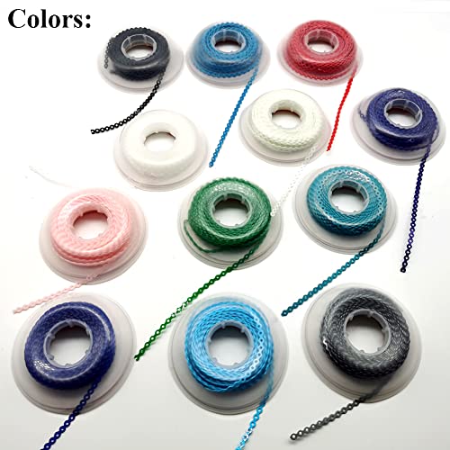 SNAWOP Dental Orthodontic Power Chain Rubber Bands - Long Black