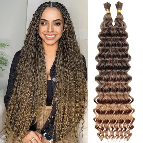 YXCHERISHAIR Boho Curly Braiding Hair 22in Pack of 2, 1B/27 – 2 Bundles