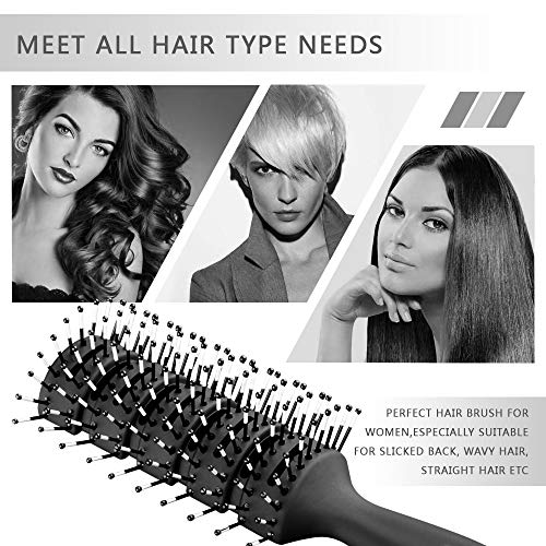 Vented Styling Brush for Quick Blow Drying, Black