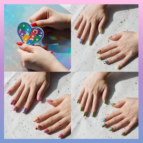 Care Bears Press-On Nails Set for Kids - 36 Pre-Glued Nails