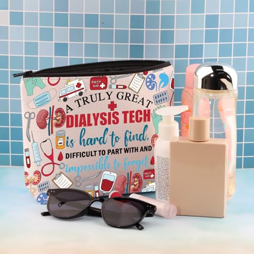 Dialysis Technician Canvas Makeup Bag - Nephrology Nurse Gift