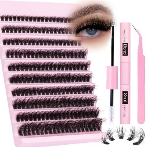 Fluffy Volume Lashes Extension Kit - 20MM Mink Cluster Lashes