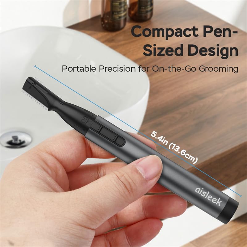 Aisleek Precision Eyebrow & Facial Hair Trimmer for Men, Battery Powered