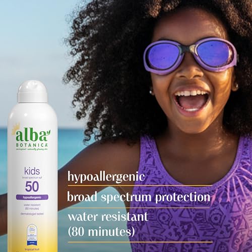 Alba Botanica Kids Sunscreen Spray, SPF 50, Tropical Fruit, 5 fl oz