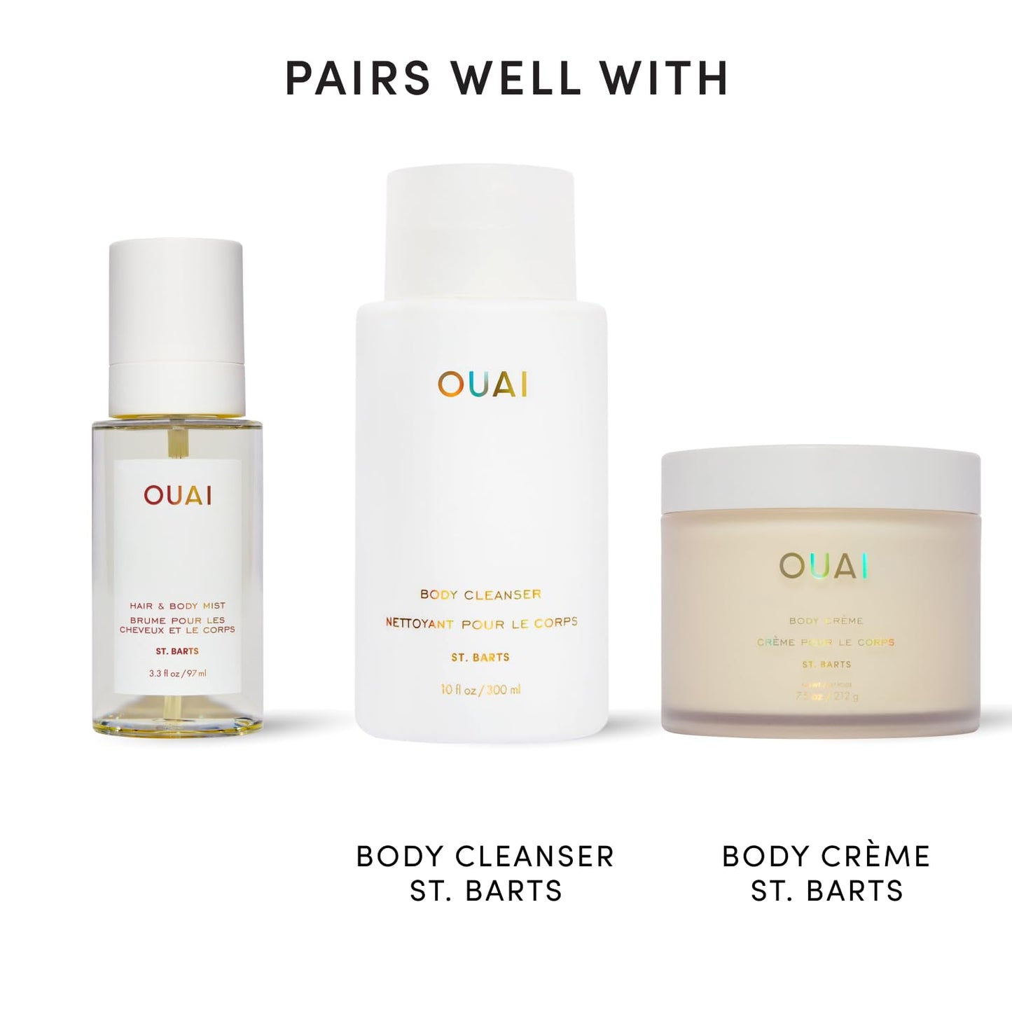 OUAI St. Barts Hair and Body Mist - Tropical-Scented Hair Perfume and Body Spray - Notes of Dragonfruit, Orange Blossom, Tuberose & Musk (3.3 Fl Oz)