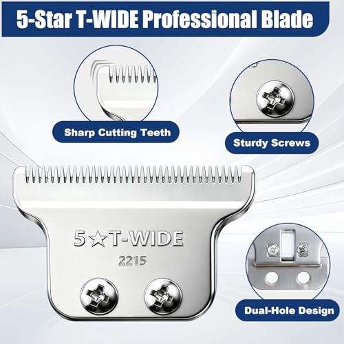 Audoc Silver Adjustable T Wide Blade Replacement for Wahl Detailer & Trimmers