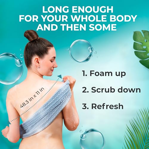 BONDI Exfoliating Body Scrubber for Smooth Skin - Extra Long Japanese Washcloth