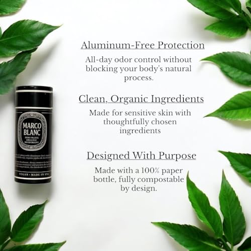 Marco Blanc Organic Zero Waste Probiotic Deodorant for Sensitive Skin - Aluminum-Free & Vegan