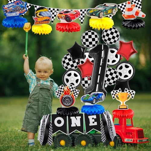 9-Piece Race Car Birthday Party Honeycomb Centerpieces Set