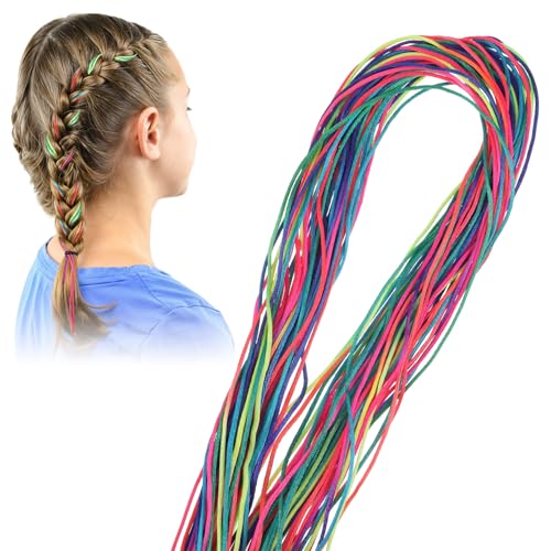 48 Pcs Colorful Hair Strings for Braids - Rainbow Hair Wraps