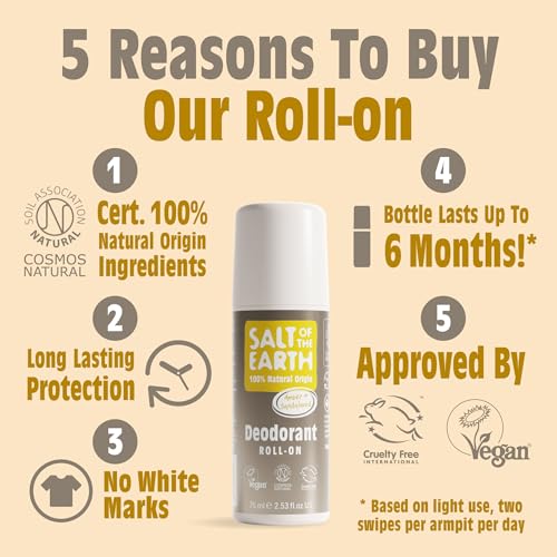 Salt of the Earth Amber & Sandalwood Roll-On Deodorant - 75ml Refillable