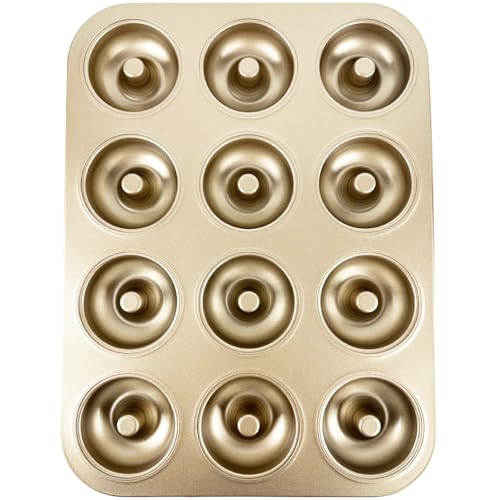 Nonstick 12-Cavity Donut Baking Pan - Carbon Steel Doughnut Molds