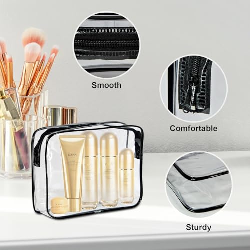 2-Pack TSA Approved Clear Toiletry Bags - Water-Resistant Travel Organizers