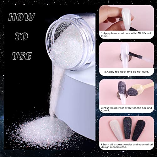 Laza White Diamond Dust Nail Glitter - Ultra-Fine Shimmer 6g