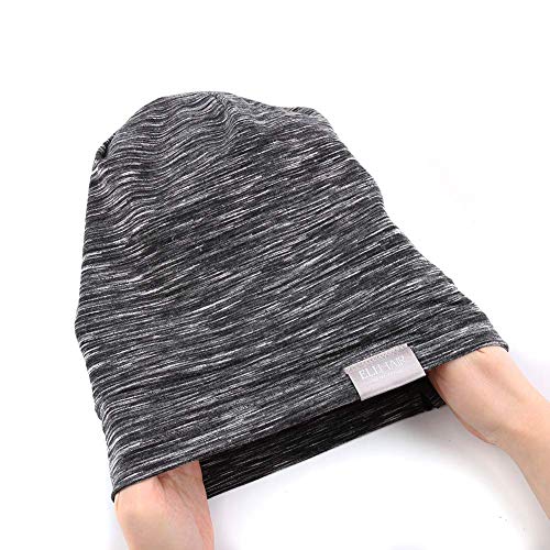 ELIHAIR Adjustable Satin Beanie Sleep Cap for Kids - Rose Violet & Grey Pale