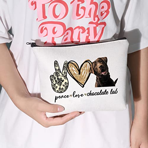 LEVLO Dog Lover Cosmetic Bag - Canvas Makeup Pouch for Travel & Toiletries