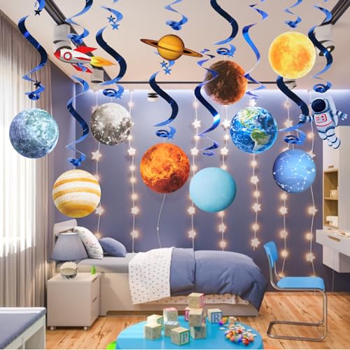 Solar System Hanging Swirls - 12 Outer Space Party Decorations