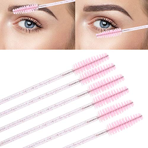 Tbestmax 200 Disposable Mascara Wands & Lip Applicators - Pink