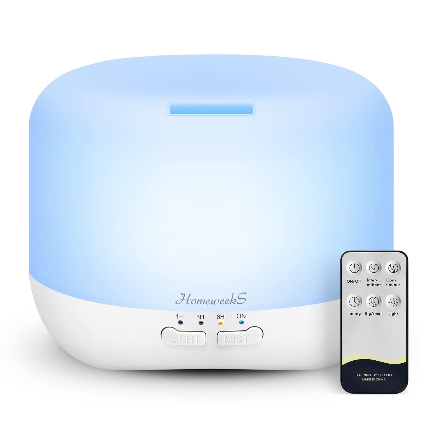 Aromatherapy Essential Oil Diffuser for Room: Air Humidifier Aroma Scent Cool Mist Colorful Lights Cute Small Large Auto Off Ultrasonic Diffusers for Home Bedroom White (300ml)