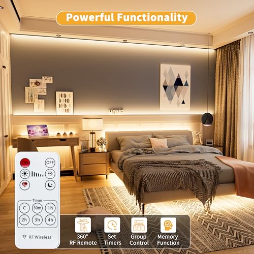 PAUTIX 5V USB LED Strip Lights - Dimmable Warm White 6.56ft Backlight