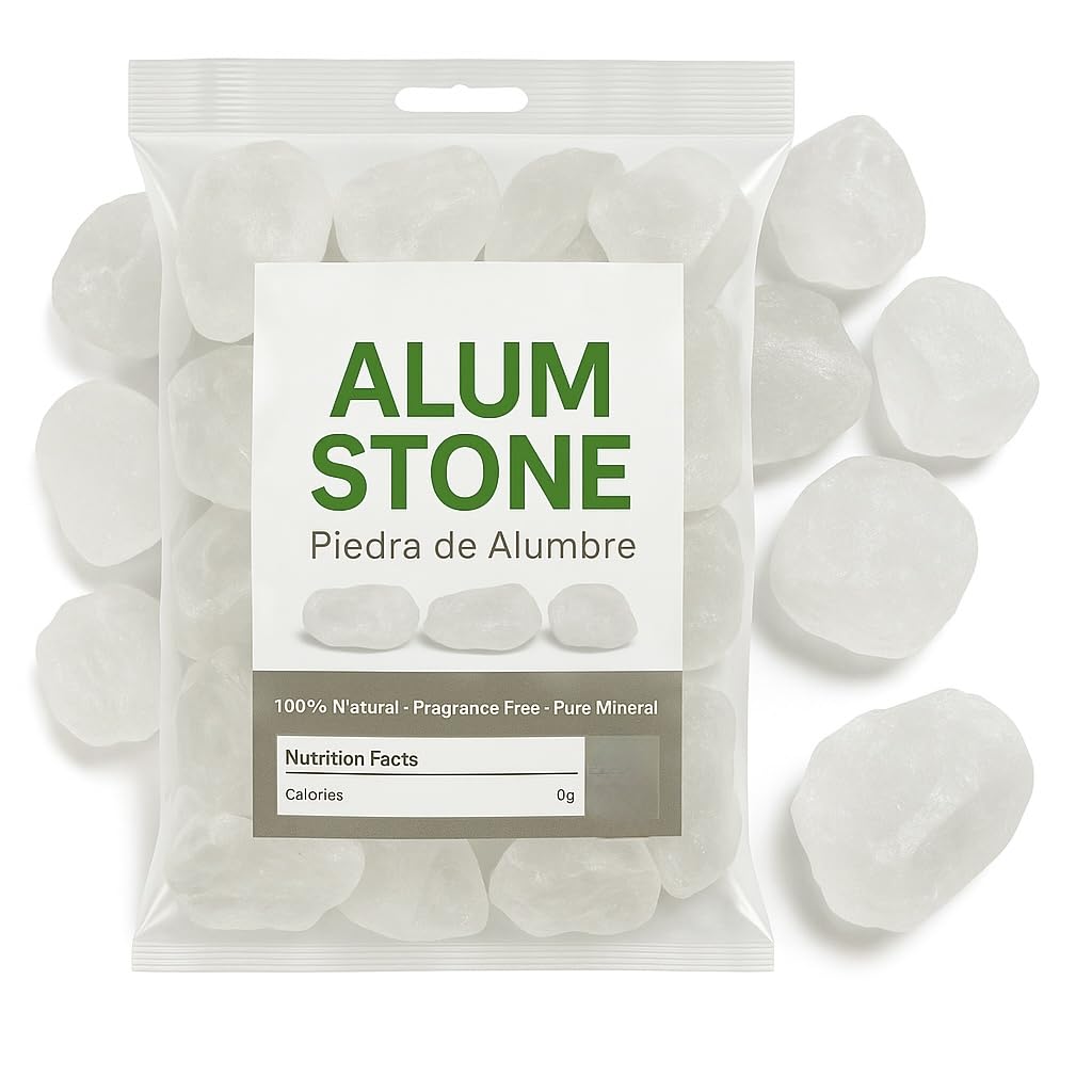 Premium Quality Large Alum Stone Natural Crystal Deodorant & Antiperspirant | Multi-Purpose Shaving Stone for Skin Care & Healing | Piedra de Alumbre (8oz)
