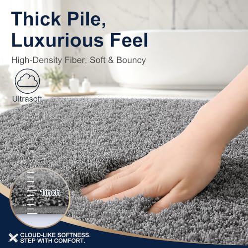 OLANLY Microfiber Bath Mat 30x20 - Soft, Absorbent & Non-Slip