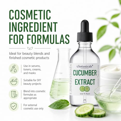 t.botanicals Cucumber Extract Liquid Glycerite 2 oz - Hydrating Skin Care Serum