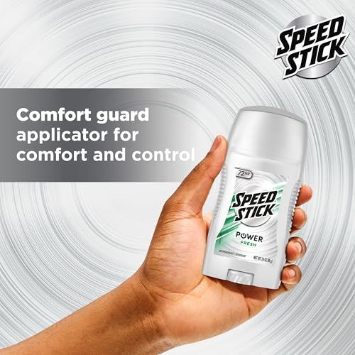Speed Stick Power Antiperspirant Deodorant for Men, Fresh Scent, 4 Pack - 72 HR Odor Protection