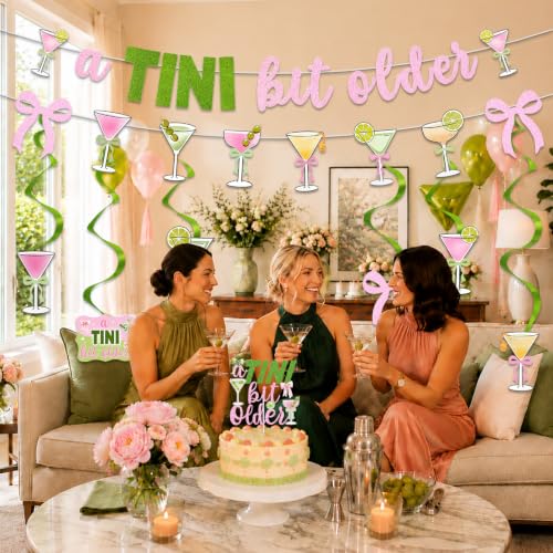 A Tini Bit Older Birthday Banner Set - Martini Party Decorations