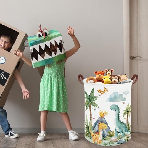 Dinosaur Baby Laundry Hamper - Collapsible Canvas Basket