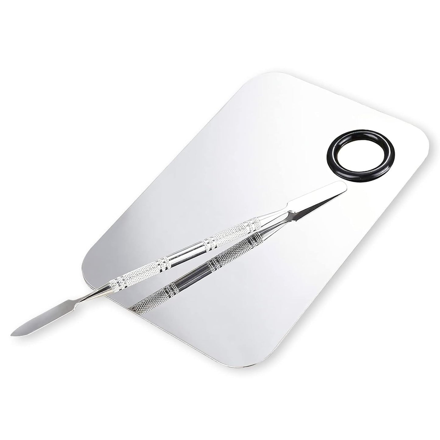 Makeup Mixing Palette - Upgraded Stainless Steel Tray with Spatula for Foundation & Nail Art