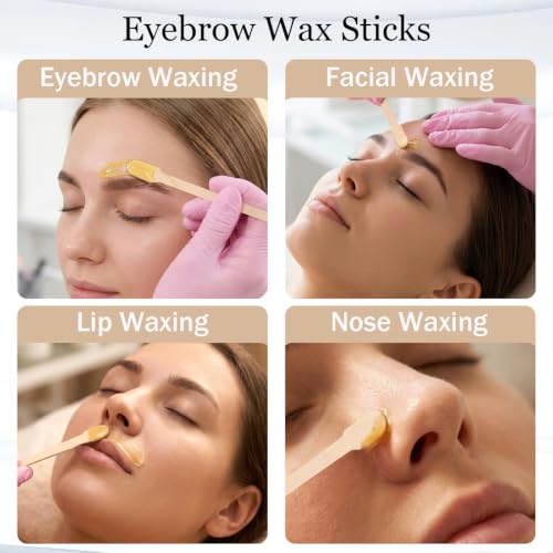 GOLD HONEY 800PCS Wooden Wax Sticks for Hair Removal & Eyebrow Waxing