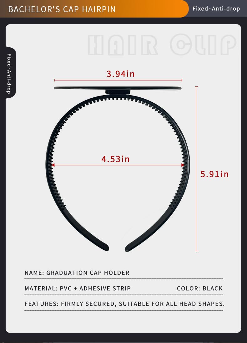 Graduation Cap Headband - Anti-Fall Hairband for Students | Keeps Hairstyle Fixed
