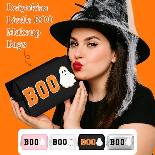 Dripykiaa Black Halloween Makeup Bag - Large Cosmetic Pouch